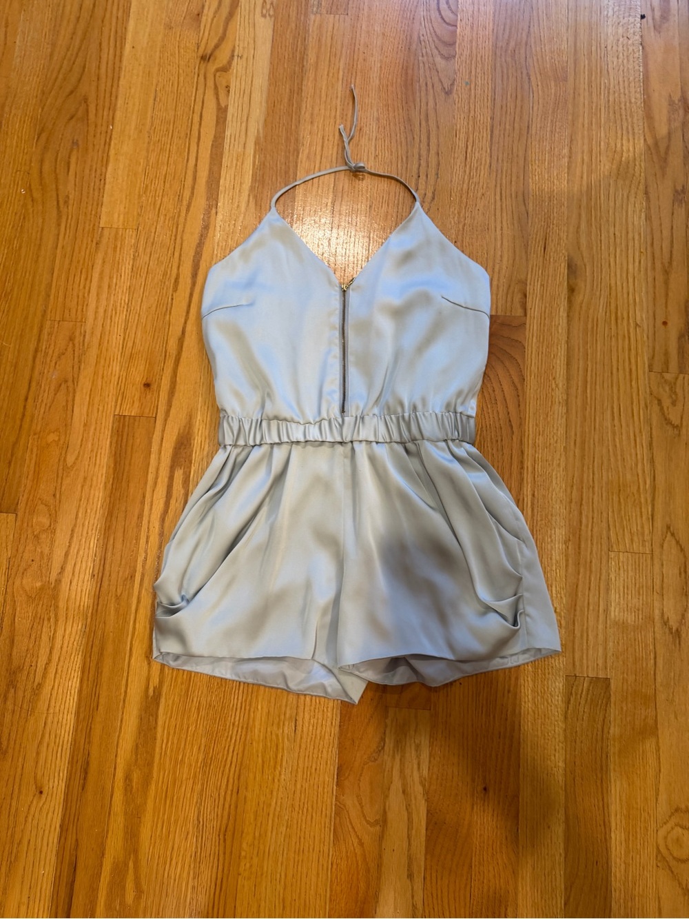 Uniqlo Shipley & Halmos silver Halter Romper with Front Zip